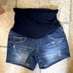 Maternity jean shorts